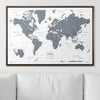 Push Pin World Map Pin Board - Dark Gray Color Splash - Pins Included! - Liza Pruitt