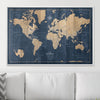 Push Pin World Map Pin Board - Deep - Sea Drift - Pins Included! - Liza Pruitt