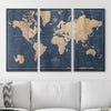 Push Pin World Map Pin Board - Deep - Sea Drift - Pins Included! - Liza Pruitt