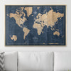 Push Pin World Map Pin Board - Deep - Sea Drift - Pins Included! - Liza Pruitt