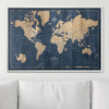 Push Pin World Map Pin Board - Deep - Sea Drift - Pins Included! - Liza Pruitt