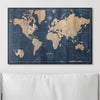 Push Pin World Map Pin Board - Deep - Sea Drift - Pins Included! - Liza Pruitt