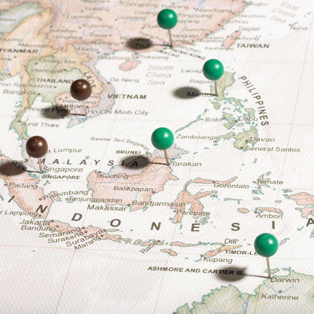 Push Pin World Map Pin Board - Desert Sunrise - Pins Included! - Liza Pruitt