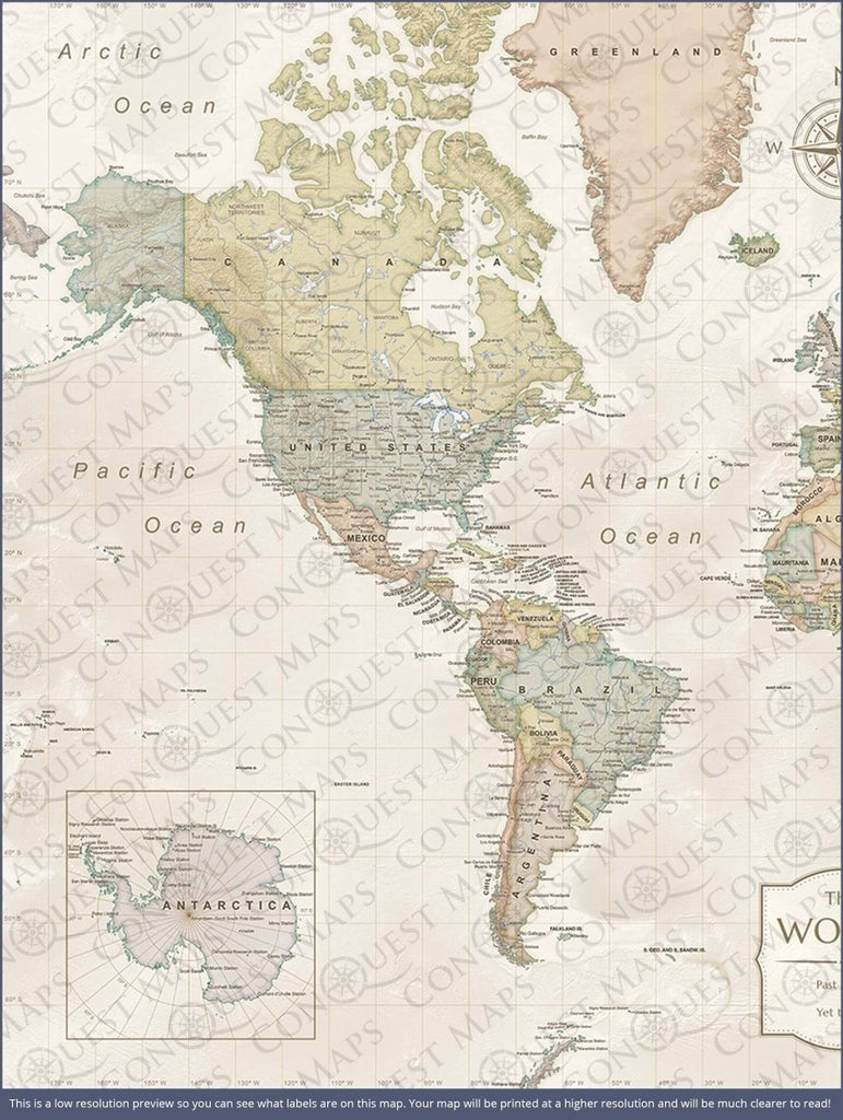 Push Pin World Map Pin Board - Desert Sunrise - Pins Included! - Liza Pruitt