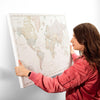 Push Pin World Map Pin Board - Desert Sunrise - Pins Included! - Liza Pruitt