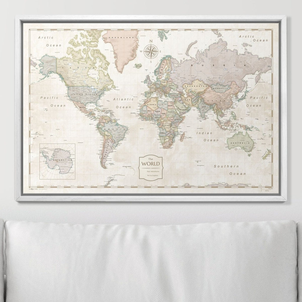 Push Pin World Map Pin Board - Desert Sunrise - Pins Included! - Liza Pruitt