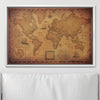 Push Pin World Map Pin Board - Golden Aged - Pins Included! - Liza Pruitt