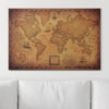 Push Pin World Map Pin Board - Golden Aged - Pins Included! - Liza Pruitt