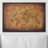 Push Pin World Map Pin Board - Golden Aged - Pins Included! - Liza Pruitt