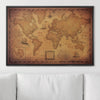 Push Pin World Map Pin Board - Golden Aged - Pins Included! - Liza Pruitt