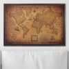 Push Pin World Map Pin Board - Golden Aged - Pins Included! - Liza Pruitt