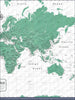 Push Pin World Map Pin Board - Green Color Splash - Pins Included! - Liza Pruitt
