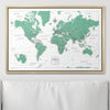 Push Pin World Map Pin Board - Green Color Splash - Pins Included! - Liza Pruitt