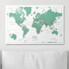 Push Pin World Map Pin Board - Green Color Splash - Pins Included! - Liza Pruitt