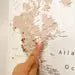 Push Pin World Map Pin Board - Light Brown Color Splash - Pins Included! - Liza Pruitt