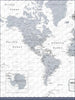 Push Pin World Map Pin Board - Light Gray Color Splash - Pins Included! - Liza Pruitt