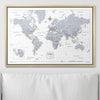 Push Pin World Map Pin Board - Light Gray Color Splash - Pins Included! - Liza Pruitt