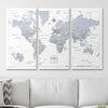 Push Pin World Map Pin Board - Light Gray Color Splash - Pins Included! - Liza Pruitt