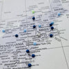 Push Pin World Map Pin Board - Light Gray Color Splash - Pins Included! - Liza Pruitt