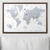 Push Pin World Map Pin Board - Light Gray Color Splash - Pins Included! - Liza Pruitt