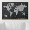 Push Pin World Map Pin Board - Modern Slate - Pins Included! - Liza Pruitt