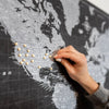 Push Pin World Map Pin Board - Modern Slate - Pins Included! - Liza Pruitt