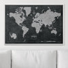 Push Pin World Map Pin Board - Modern Slate - Pins Included! - Liza Pruitt