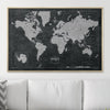 Push Pin World Map Pin Board - Modern Slate - Pins Included! - Liza Pruitt