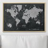 Push Pin World Map Pin Board - Modern Slate - Pins Included! - Liza Pruitt