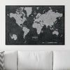 Push Pin World Map Pin Board - Modern Slate - Pins Included! - Liza Pruitt