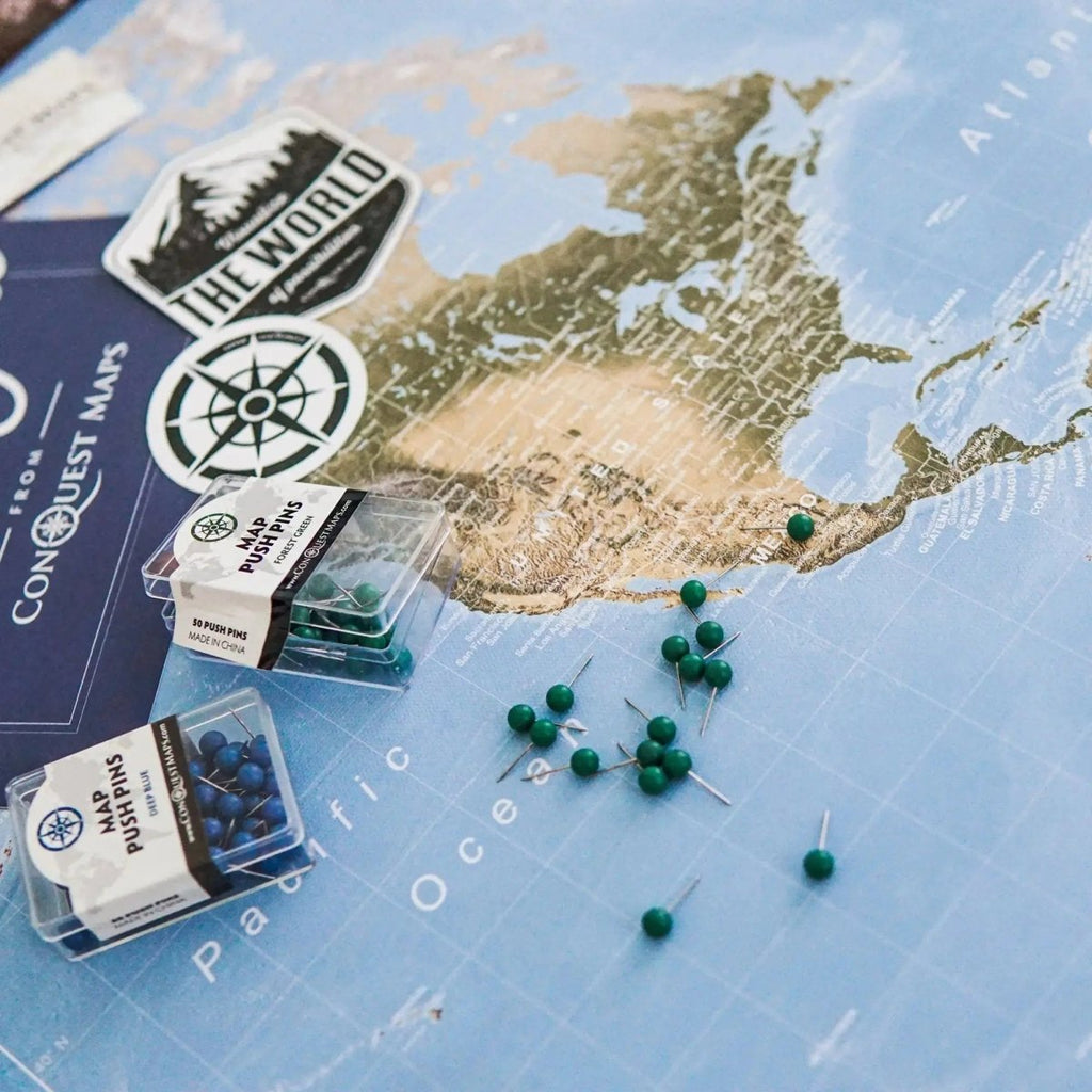 Push Pin World Map Pin Board - Natural Earth - Pins Included! - Liza Pruitt