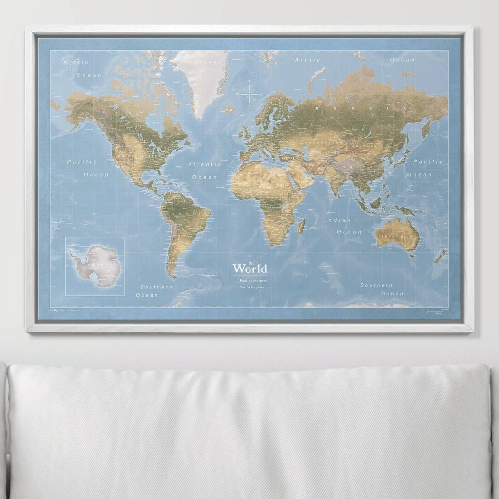 Push Pin World Map Pin Board - Natural Earth - Pins Included! - Liza Pruitt