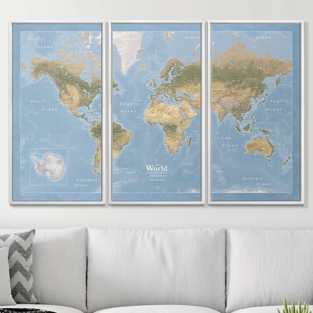 Push Pin World Map Pin Board - Natural Earth - Pins Included! - Liza Pruitt