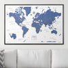 Push Pin World Map Pin Board - Navy Color Splash - Pins Included! - Liza Pruitt