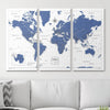 Push Pin World Map Pin Board - Navy Color Splash - Pins Included! - Liza Pruitt