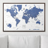 Push Pin World Map Pin Board - Navy Color Splash - Pins Included! - Liza Pruitt