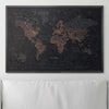 Push Pin World Map Pin Board - Obsidian Inferno - Pins Included! - Liza Pruitt