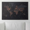 Push Pin World Map Pin Board - Obsidian Inferno - Pins Included! - Liza Pruitt