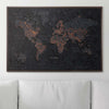 Push Pin World Map Pin Board - Obsidian Inferno - Pins Included! - Liza Pruitt