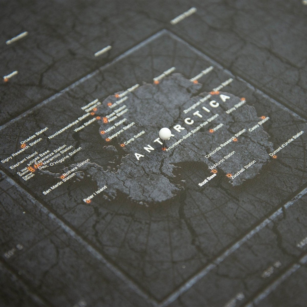 Push Pin World Map Pin Board - Obsidian Inferno - Pins Included! - Liza Pruitt