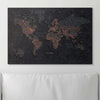 Push Pin World Map Pin Board - Obsidian Inferno - Pins Included! - Liza Pruitt