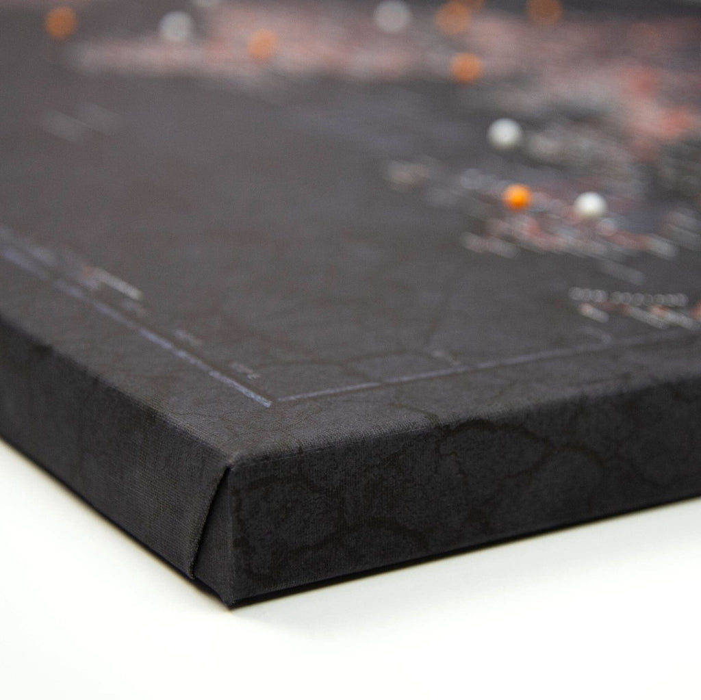 Push Pin World Map Pin Board - Obsidian Inferno - Pins Included! - Liza Pruitt