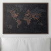 Push Pin World Map Pin Board - Obsidian Inferno - Pins Included! - Liza Pruitt