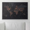 Push Pin World Map Pin Board - Obsidian Inferno - Pins Included! - Liza Pruitt