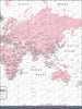 Push Pin World Map Pin Board - Pink Color Splash - Pins Included! - Liza Pruitt
