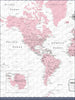 Push Pin World Map Pin Board - Pink Color Splash - Pins Included! - Liza Pruitt