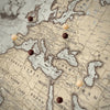 Push Pin World Map Pin Board - Rustic Vintage - Pins Included! - Liza Pruitt