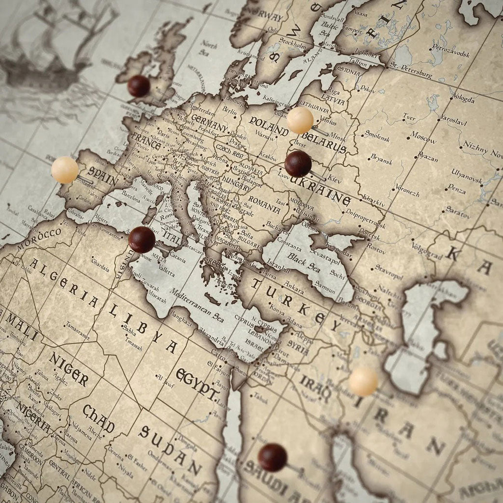 Push Pin World Map Pin Board - Rustic Vintage - Pins Included! - Liza Pruitt