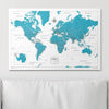 Push Pin World Map Pin Board - Teal Color Splash - Pins Included! - Liza Pruitt