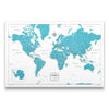 Push Pin World Map Pin Board - Teal Color Splash - Pins Included! - Liza Pruitt